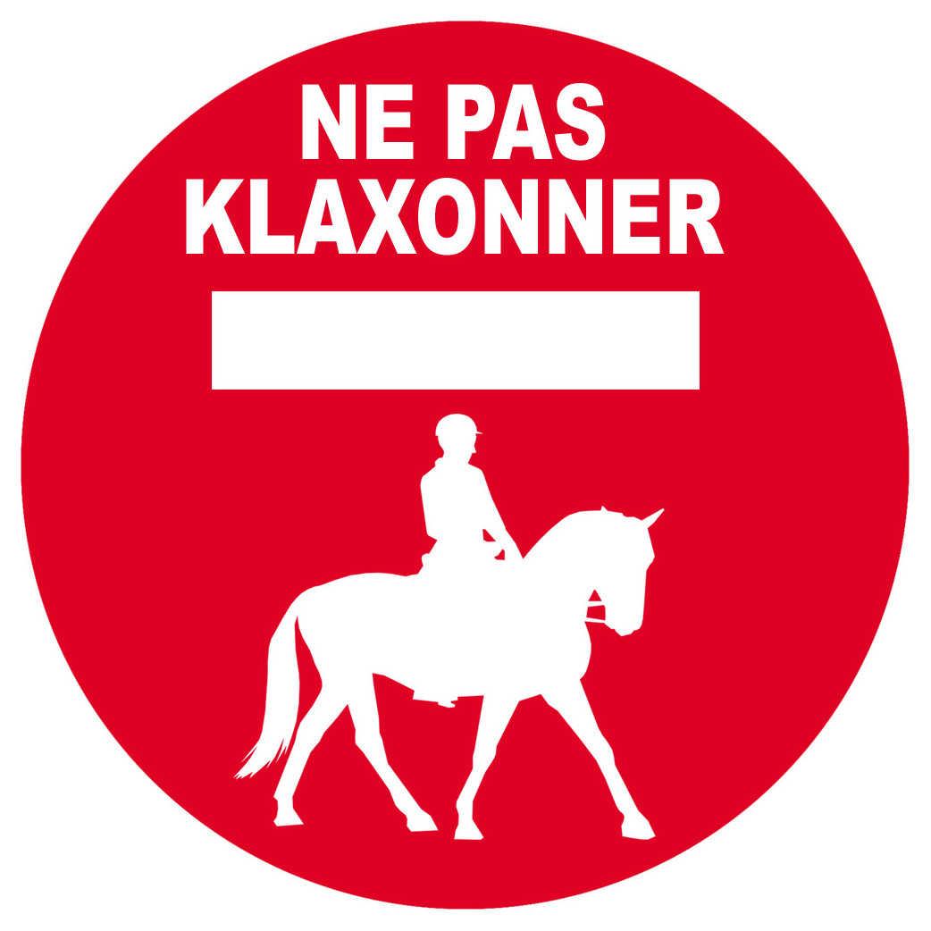 Ne pas klaxonner - chevaux - 10cm - Sticker/autocollant