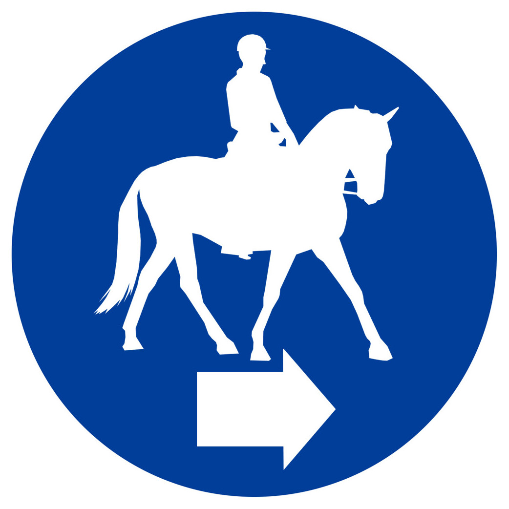 Cavalier directionnel droite - 5cm - Sticker/autocollant