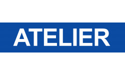 ATELIER bleu - 29x7cm - Sticker/autocollant