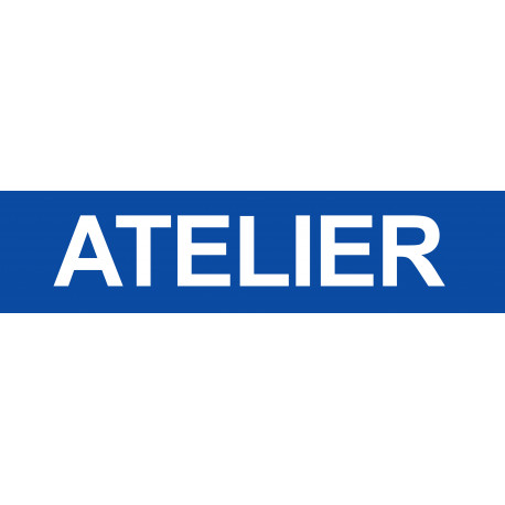 ATELIER bleu - 29x7cm - Sticker/autocollant