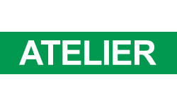 ATELIER vert - 29x7cm - Sticker/autocollant