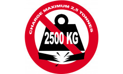 Charge maximale 2,5 tonnes - 10cm - Sticker/autocollant