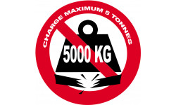 Charge maximale 5 tonnes - 10cm - Sticker/autocollant