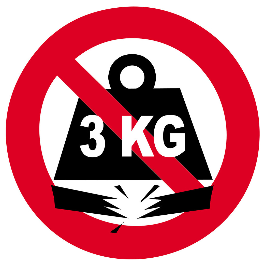 charge maximum 3 KG - 5cm - Sticker/autocollant
