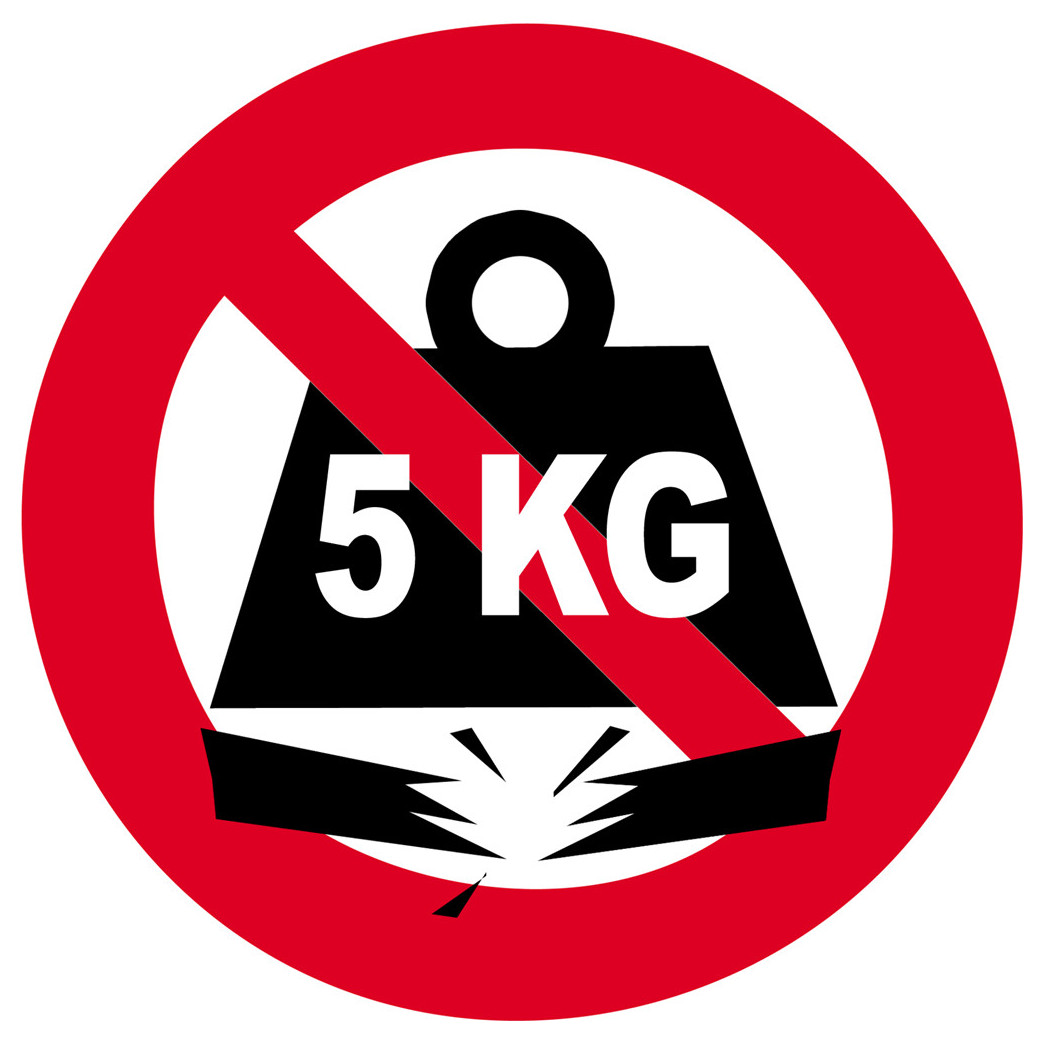 charge maximum 5 KG - 5cm - Sticker/autocollant