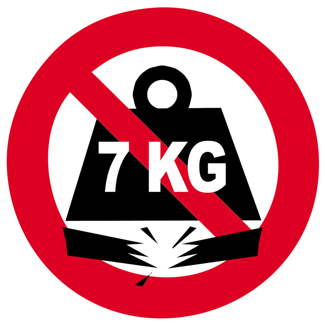Charge maximale 7 KG - 20cm - Sticker/autocollant