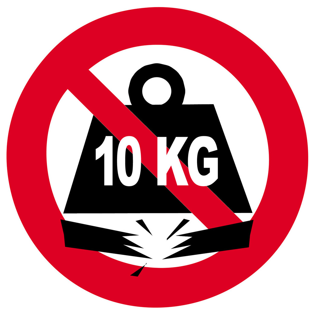 Charge maximale 10 KG - 20cm - Sticker/autocollant