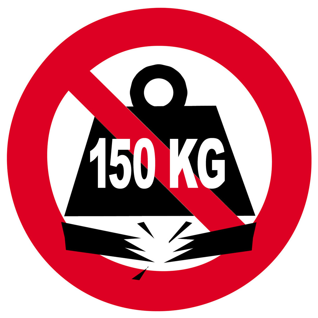Charge maximale 150 kilos - 5cm - Sticker/autocollant