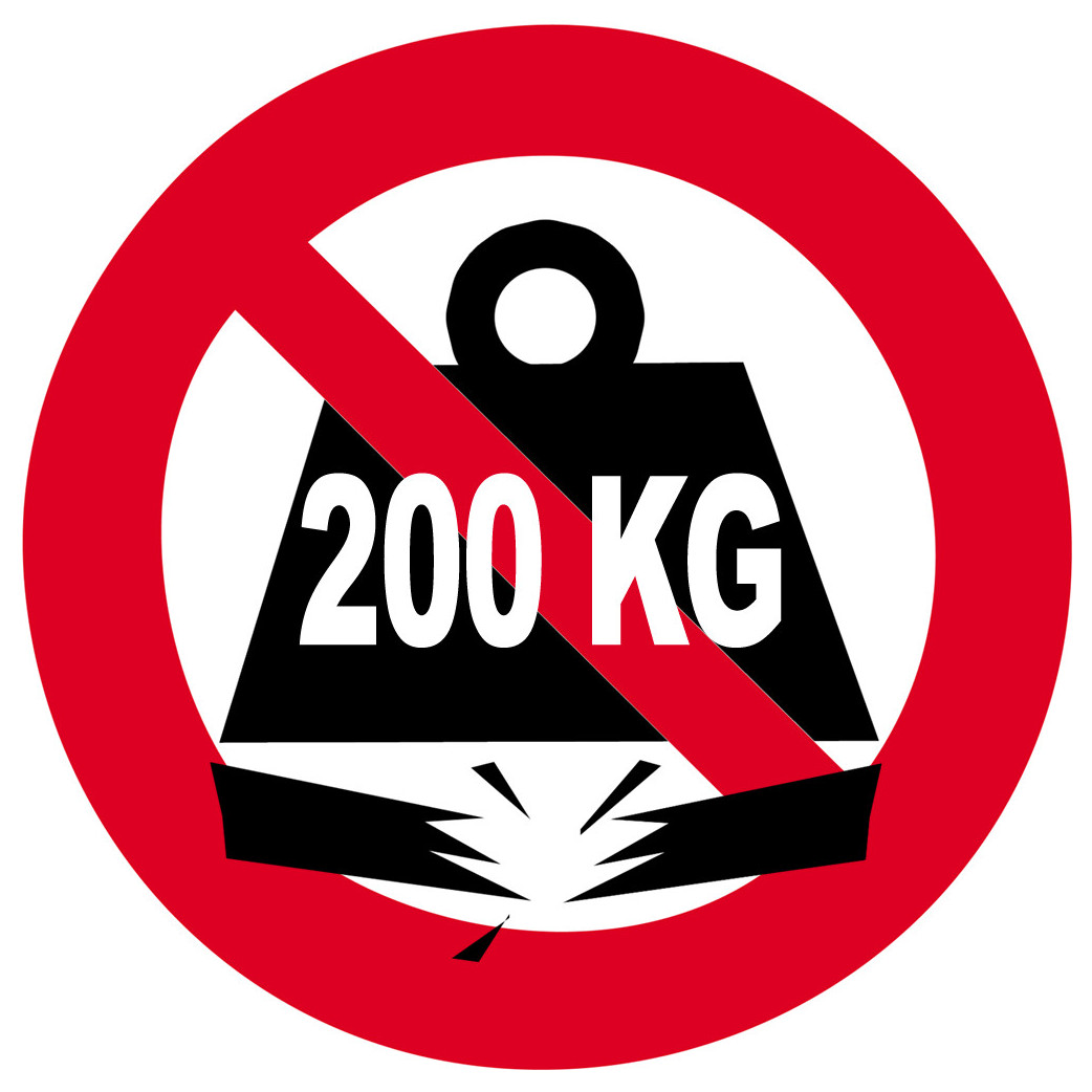 Charge maximale 200 kilos - 20cm - Sticker/autocollant