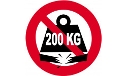 Charge maximale 200 kilos - 20cm - Sticker/autocollant