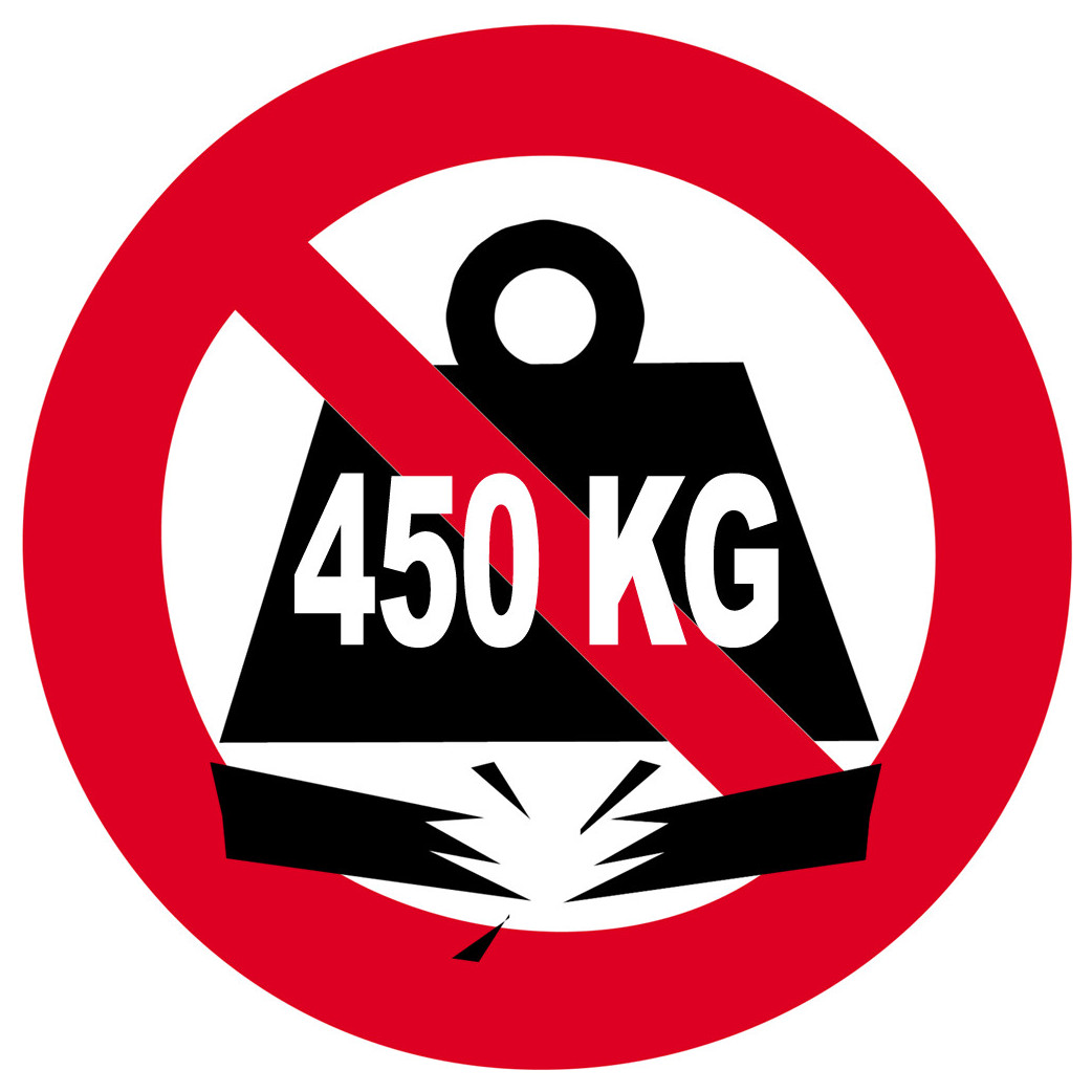 Charge maximale 450 kilos - 10cm - Sticker/autocollant