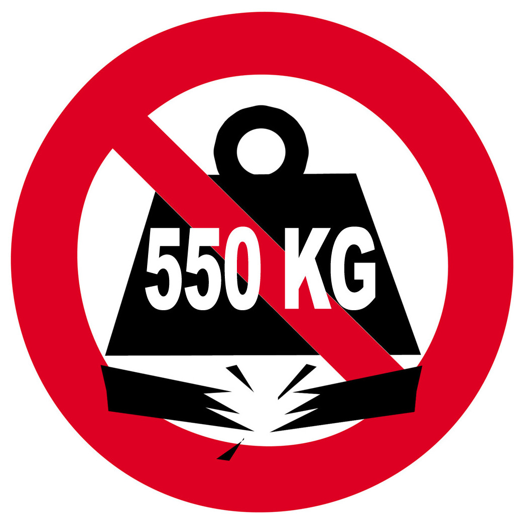 Charge maximale 550 kilos - 5cm - Sticker/autocollant