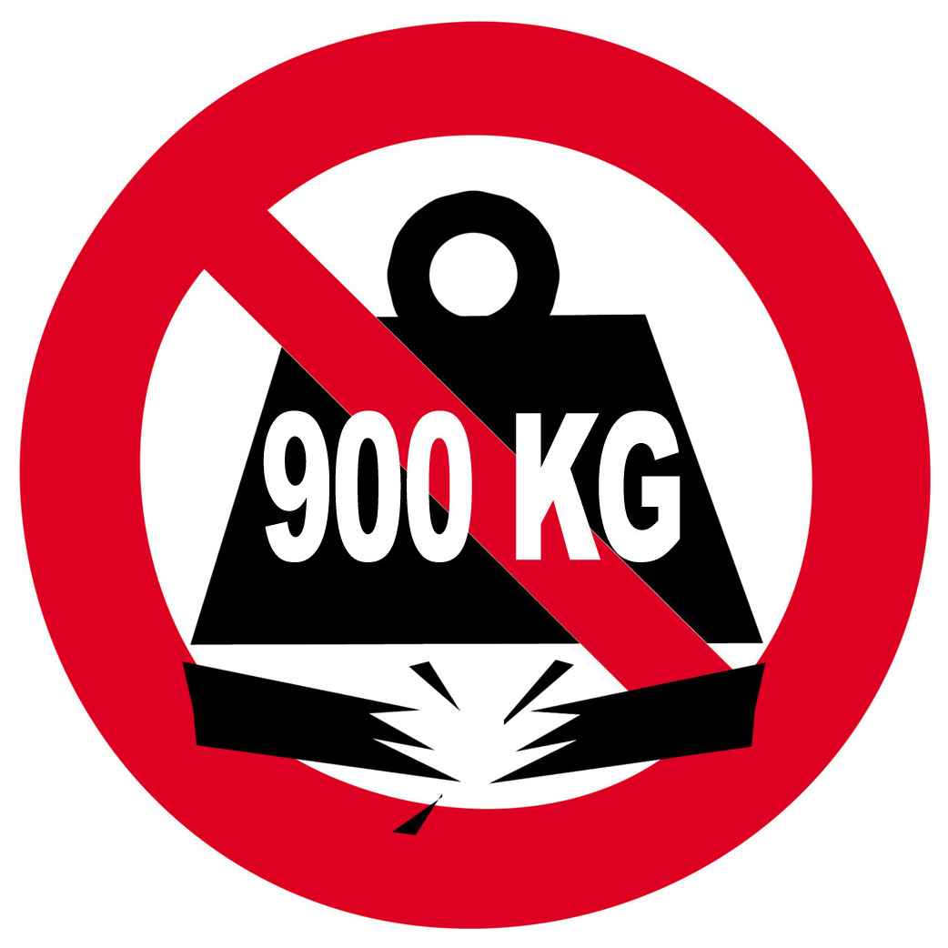 Charge maximale 900 kilos - 20cm - Sticker/autocollant