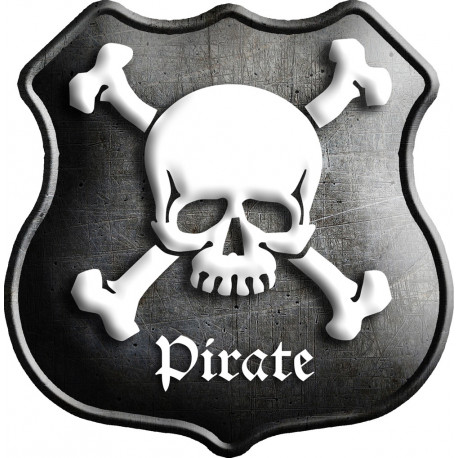 Crâne Pirate (20x20cm) - Sticker/autocollant