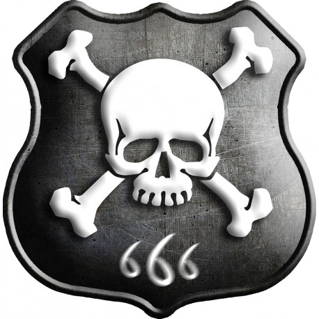 Crâne 666 (20x20cm) - Sticker/autocollant