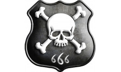 Crâne 666 (15x15cm) - Sticker/autocollant