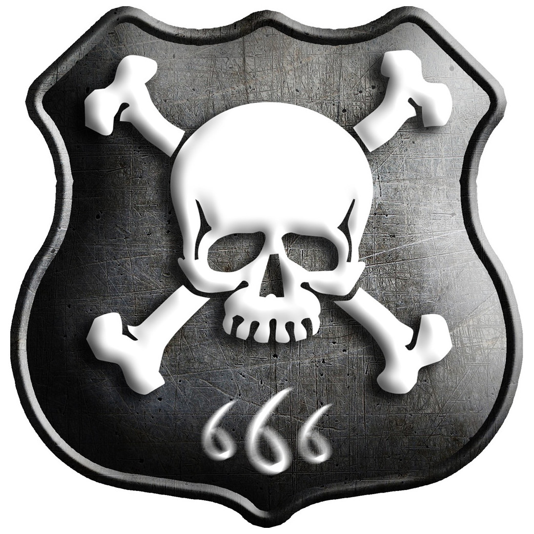 Crâne 666 (5x5cm) - Sticker/autocollant