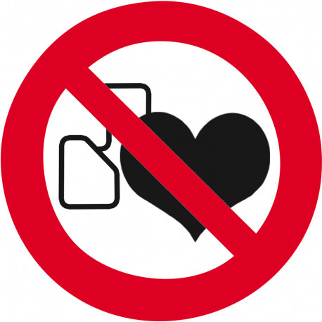 Interdit aux personnes portant un stimulateur cardiaque - 15cm - Sticker/autocollant