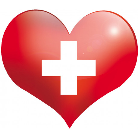 coeur suisse - 5x4,3cm - Sticker/autocollant
