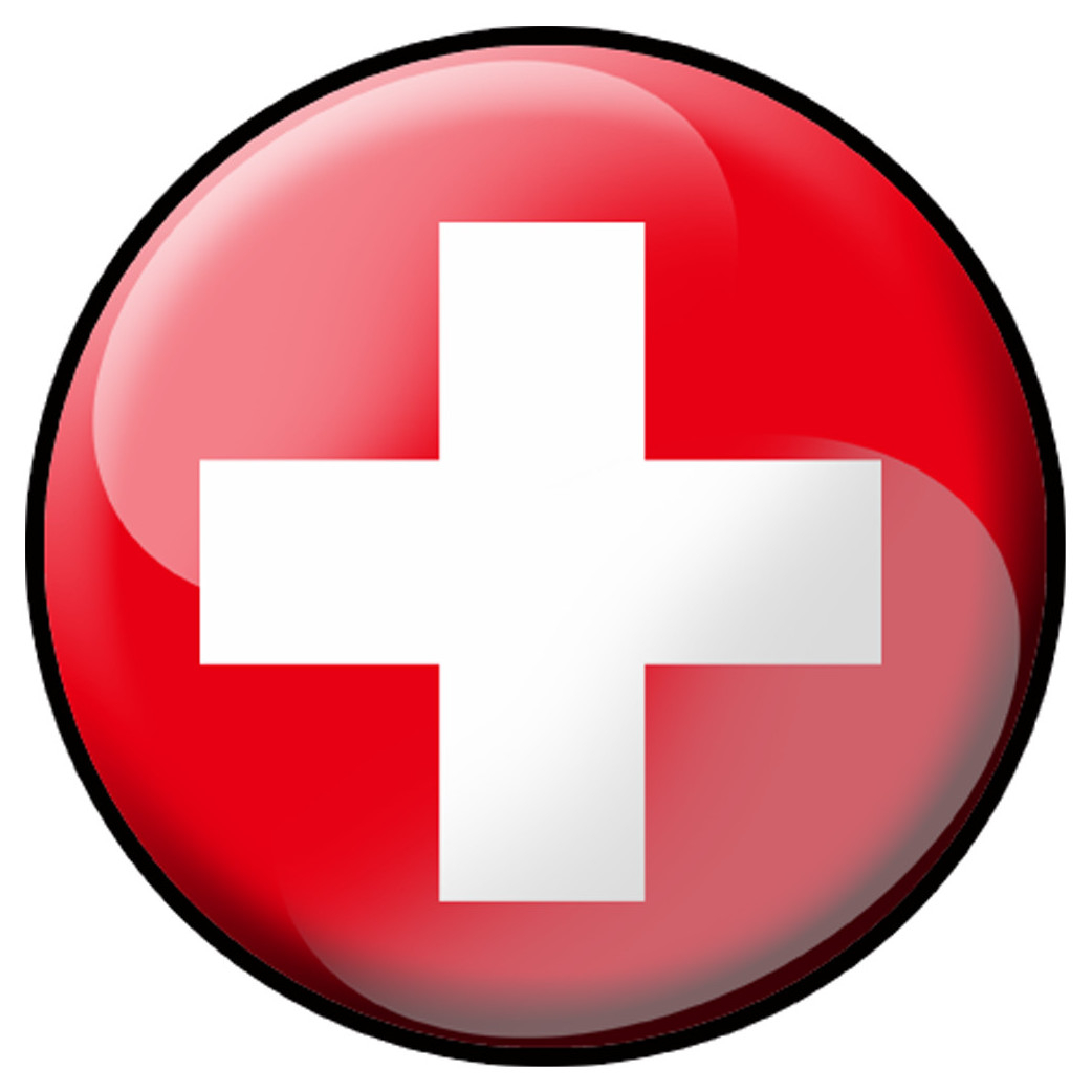 drapeau Suisse rond - 20cm - Sticker/autocollant