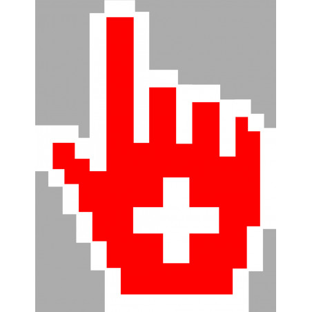 Curseur main Suisse - 10x7cm - Sticker/autocollant Curseur main Suisse - 10x7cm - Sticker/autocollant