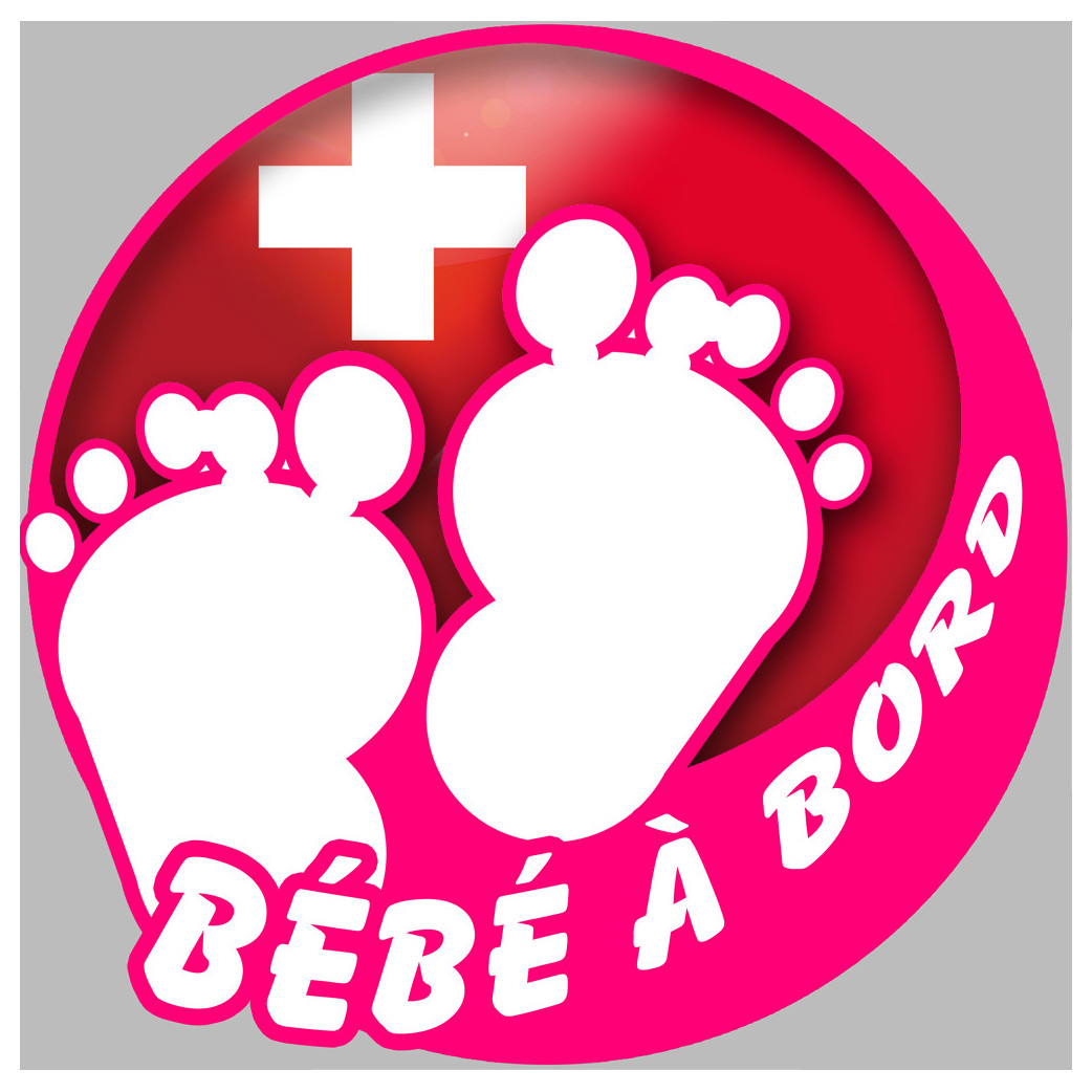 bébé à bord suisse fille - 15cm - Sticker/autocollant