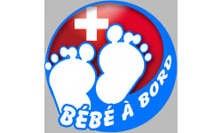 bébé à bord suisse gars - 15cm - Sticker/autocollant