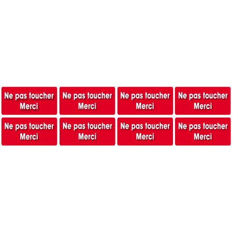 Ne pas toucher - 8fois 6x3 cm - Sticker/autocollant