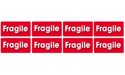Fragile - 8fois 6x3cm - Sticker/autocollant