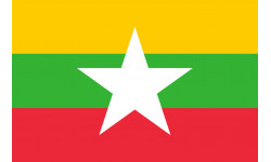 Drapeau Birmanie - 5 x3,3 cm - Sticker/autocollant