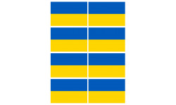 Drapeau Ukraine - 8 stickers - 9.5 x 6.3 cm - Sticker/autocollant