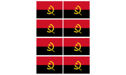 Drapeau Angola - 8 stickers - 9.5 x 6.3 cm - Sticker/autocollant