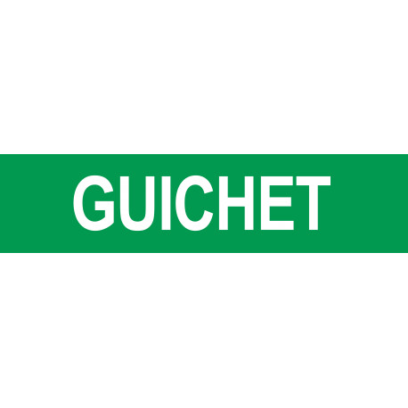 GUICHET VERT - 15x3,5cm - Sticker/autocollant
