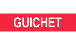 GUICHET ROUGE - 15x3,5cm - Sticker/autocollant