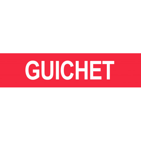 GUICHET ROUGE - 15x3,5cm - Sticker/autocollant