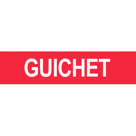 GUICHET ROUGE - 15x3,5cm - Sticker/autocollant GUICHET ROUGE - 15x3,5cm - Sticker/autocollant