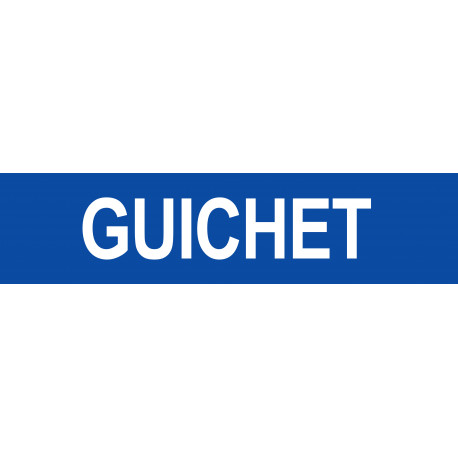 GUICHET BLEU - 15x3,5cm - Sticker/autocollant