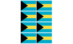 Drapeau Bahamas - 8 stickers - 9.5 x 6.3 cm - Sticker/autocollant
