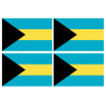 Drapeau Bahamas - 4 stickers - 9.5 x 6.3 cm - Sticker/autocollant