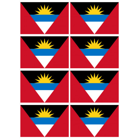 Drapeau Antigua and Barbuda - 8 stickers - 9.5 x 6.3 cm - Sticker/autocollant