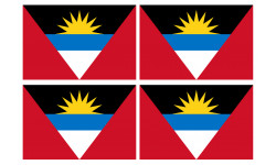 Drapeau Antigua and Barbuda - 4 stickers - 9.5 x 6.3 cm - Sticker/autocollant