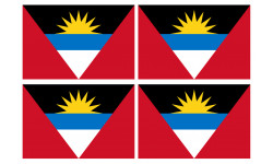 Drapeau Antigua and Barbuda - 4 stickers - 9.5 x 6.3 cm - Sticker/autocollant