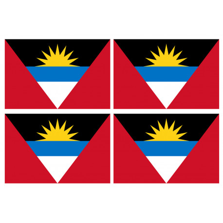 Drapeau Antigua and Barbuda - 4 stickers - 9.5 x 6.3 cm - Sticker/autocollant