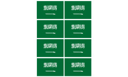 Drapeau Arabie Saoudite - 8 stickers - 9.5 x 6.3 cm - Sticker/autocollant