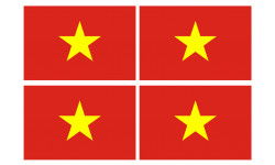 Drapeau Viet Nam - 4 stickers - 9.5 x 6.3 cm - Sticker/autocollant