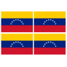 Drapeau Vénézuela - 4 stickers - 9.5 x 6.3 cm - Sticker/autocollant