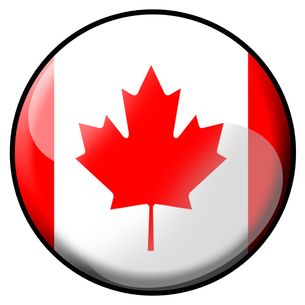drapeau Canadien rond - 20cm - Sticker/autocollant
