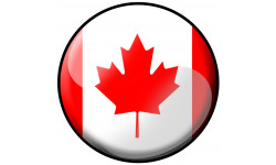 Sticker / autocollants : drapeau Canadien rond - 10cm