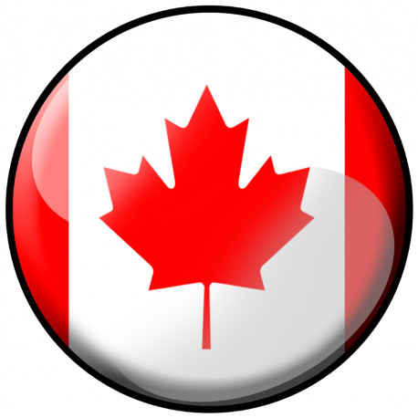 drapeau Canadien rond - 10cm - Sticker/autocollant