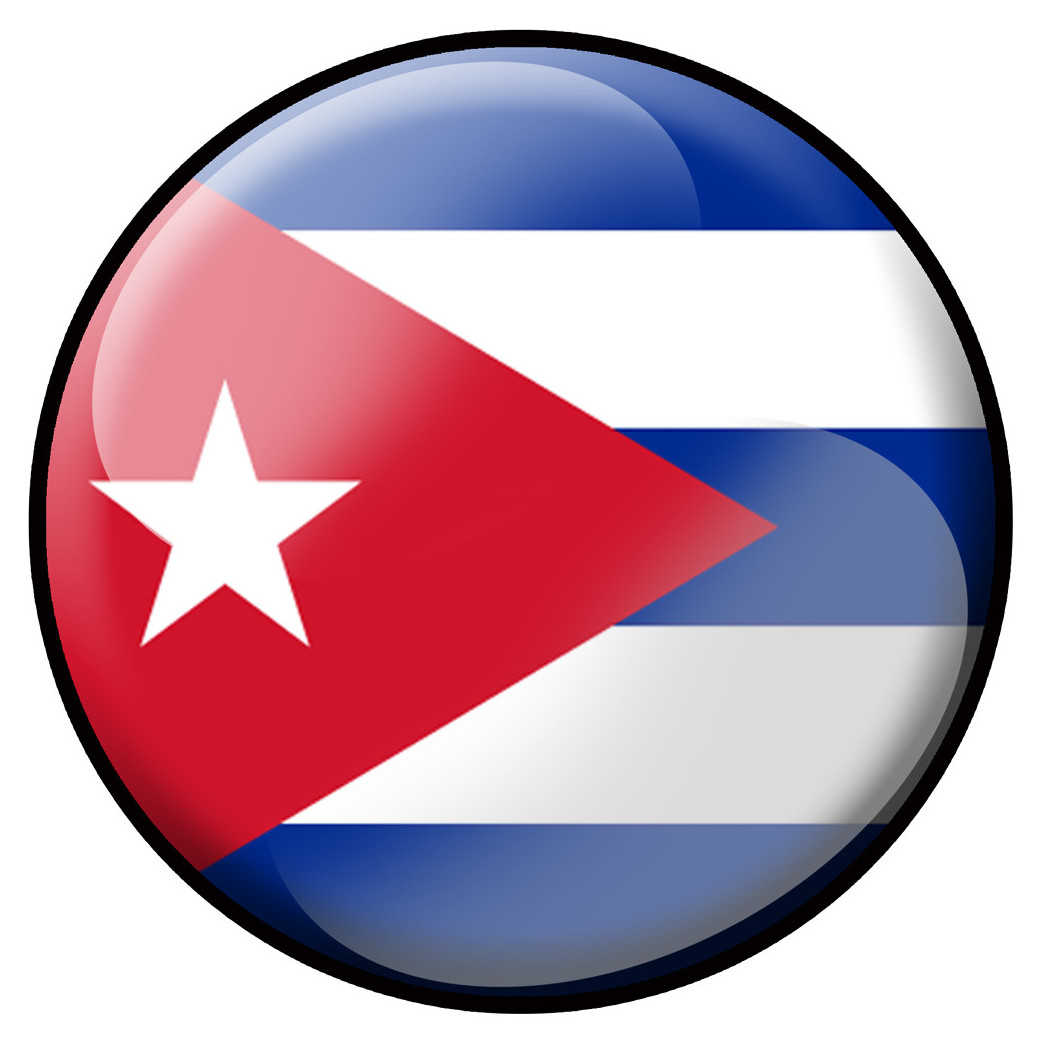 drapeau Cubain rond - 5cm - Sticker/autocollant